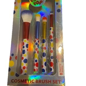 Polka Dot Makeup Brush Set - Red, Blue, Yellow